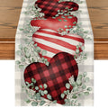 Sm:)e Eucalyptus Hearts Valentine Table Runner 13 x 48 Inch, Holiday Home Kitchen Dining Table Decoration