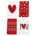 Sm:)e Red Heart Love You Valentine Kitchen Dish Towels Set of 4, 18 x 26 Inch