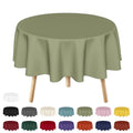 Sm:)e Stain and Wrinkle Resistant Fitable Fern Green Table Cloth 70 Inch Round, Reusable and Washable Polyester Fabric Table Covers for Party, Wedding and Banquet Decoration 6ft Table