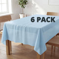 Plastic Table Cloth Disposable 6 Pack, 54 x 108 Inch, Blue, for Party Picnic Wedding