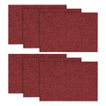 Sm:)e Dark Red Placemats 12 x 18 Inch Set of 6, Seasonal Washable Kitchen Dining Table Decoration for Home Party,240g£¨0.53lb£©