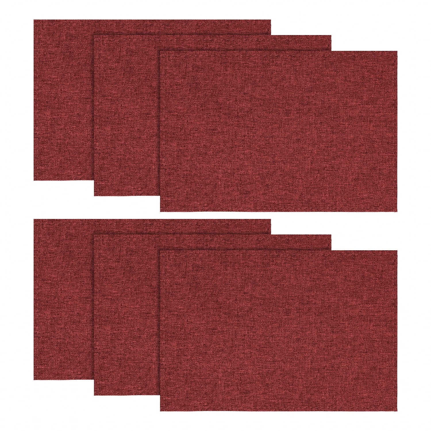 Sm:)e Dark Red Placemats 12 x 18 Inch Set of 6, Seasonal Washable Kitchen Dining Table Decoration for Home Party,240g£¨0.53lb£©