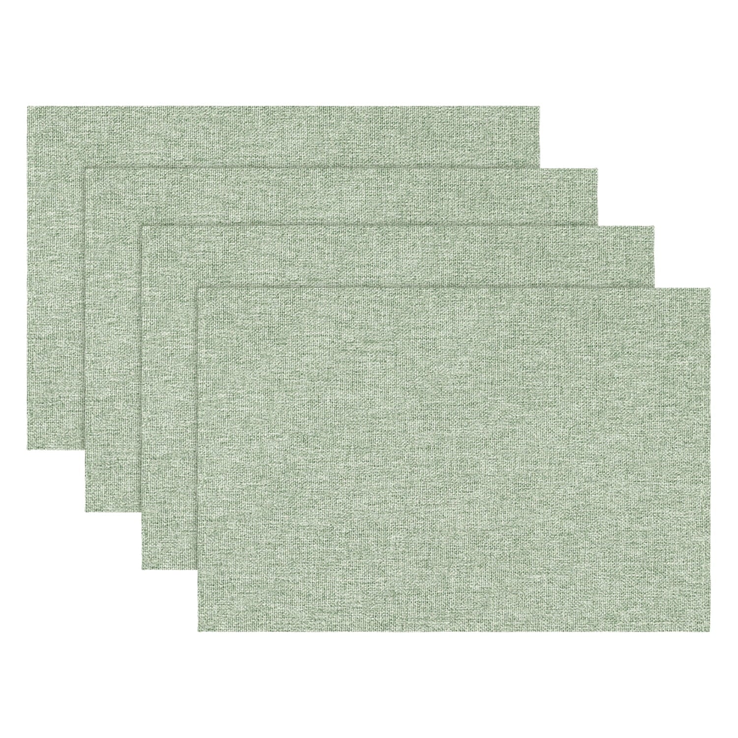 Sm:)e Sage Green Placemats 12 x 18 Inch Set of 4, Seasonal Washable Kitchen Dining Table Decoration for Home Party,240g£¨0.53lb£©