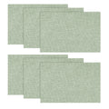 Sm:)e Sage Green Placemats 12 x 18 Inch Set of 6, Seasonal Washable Kitchen Dining Table Decoration for Home Party,240g£¨0.53lb£©
