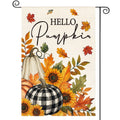 Sm:)e Sunflower Maple Leaves Pumpkin Fall Garden Flag 12 x 18 Inch, Double-Sided Printing, Seasonal Farmhouse Yard Outdoor Decor