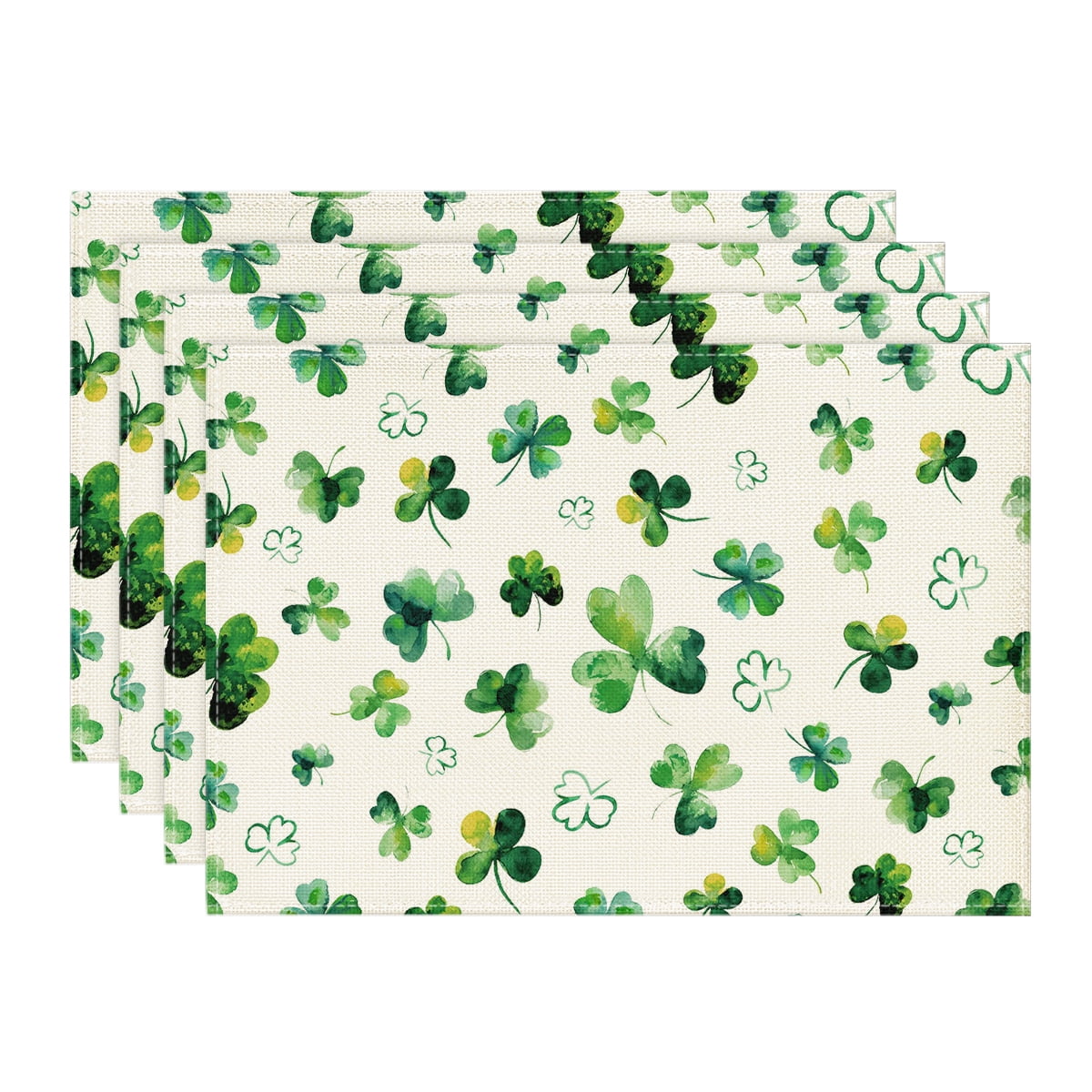 Smile Lucky Shamrock St. Patrick's Day Placemats 12 x 18 Inch Set of 4
