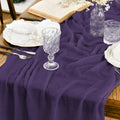 Sm:)e Purple Cheesecloth Table Runner 120 Inch Rustic Gauze Boho Chair Sashes for Bridal Shower Wedding Party Catering Home Decoration Supplies