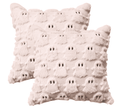 Sm:)e Halloween Ghost Pink Throw Pillow Cover Set of 2, 18 x 18 Inch Soft Plush Faux Fur Jacquard Spooky Cushion Case Decoration for Sofa Couch