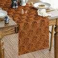 Sm:)e Caramel Ghost Halloween Table Runner 13x72 Inch, Soft Plush Faux Fur Mantel Kitchen Dining Table Decor, Halloween Home Party Decor