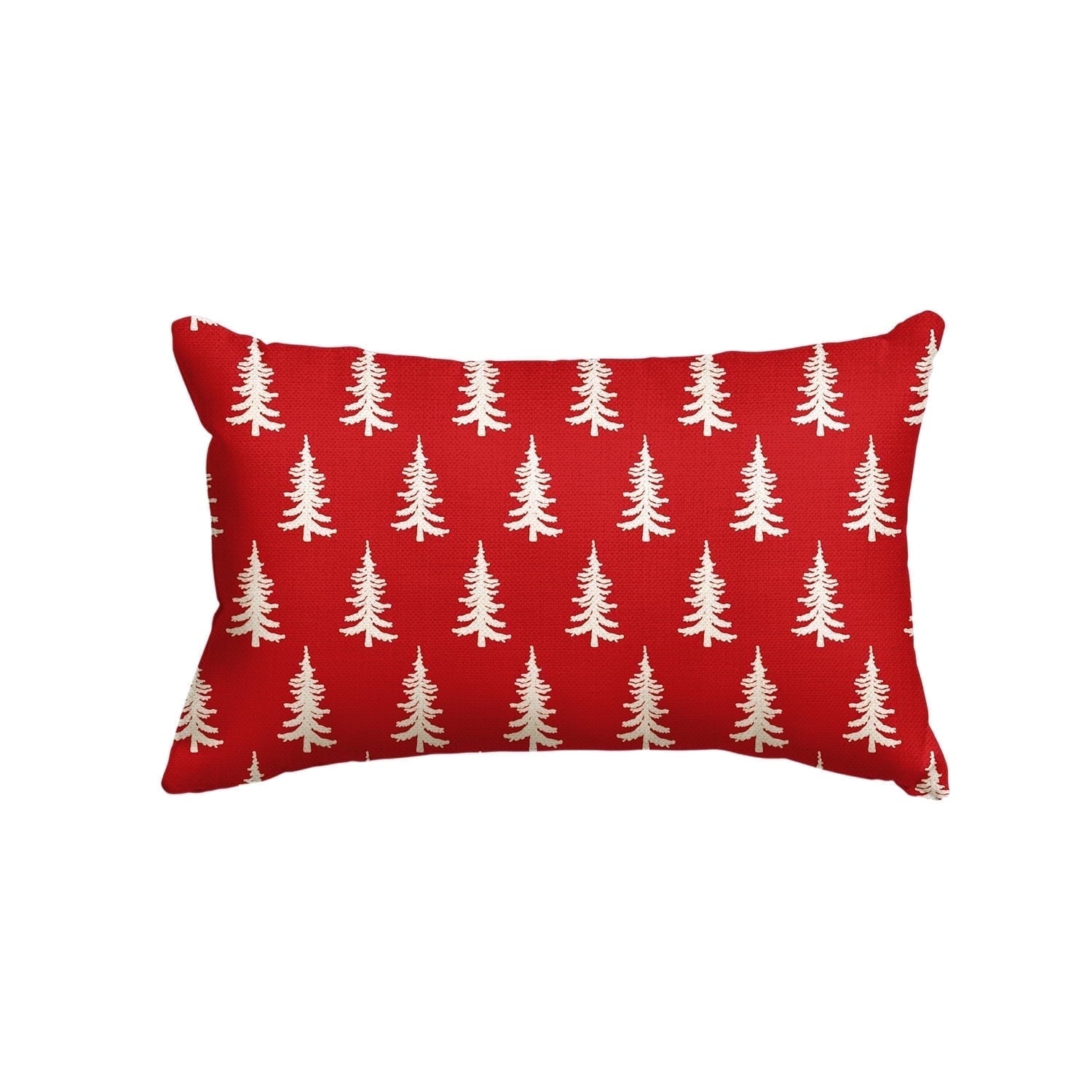Sm:)e Christmas Tree Throw Pillow Cover, 12 x 20 inch Red