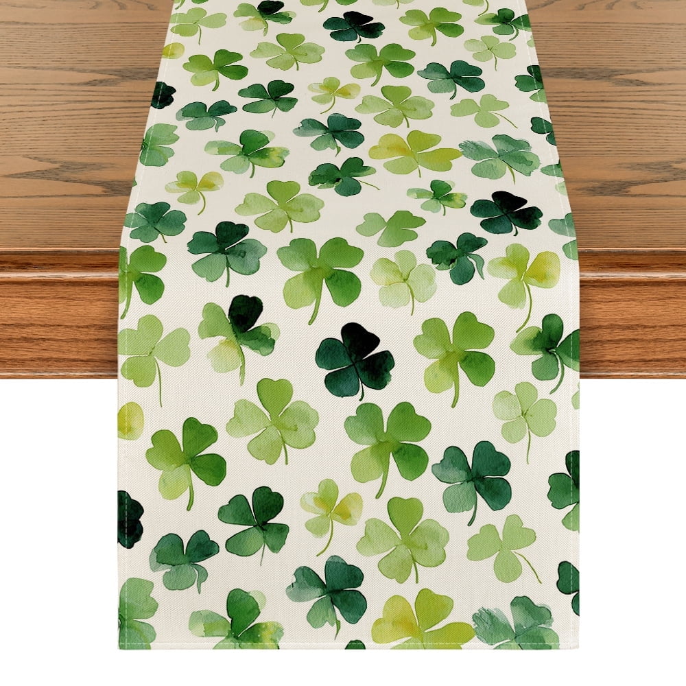 Sm:)e Shamrock St. Patrick's Day Table Runner 13 x 72 Inch