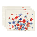 Sm:)e Floral Summer Patriotic 4th of July Placemats 12 x 18 Inch Set of 4