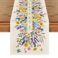Sm:)e Bloom Flowers Floral Lavender Table Runner for Spring Summer 13 x 108 Inch