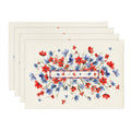 Sm:)e Watercolor Floral Poppy Eucalyptus Summer and 4th of July Placemats Set of 4,Seasonal Summer Washable Kitchen Dining,12 x 18 Inch