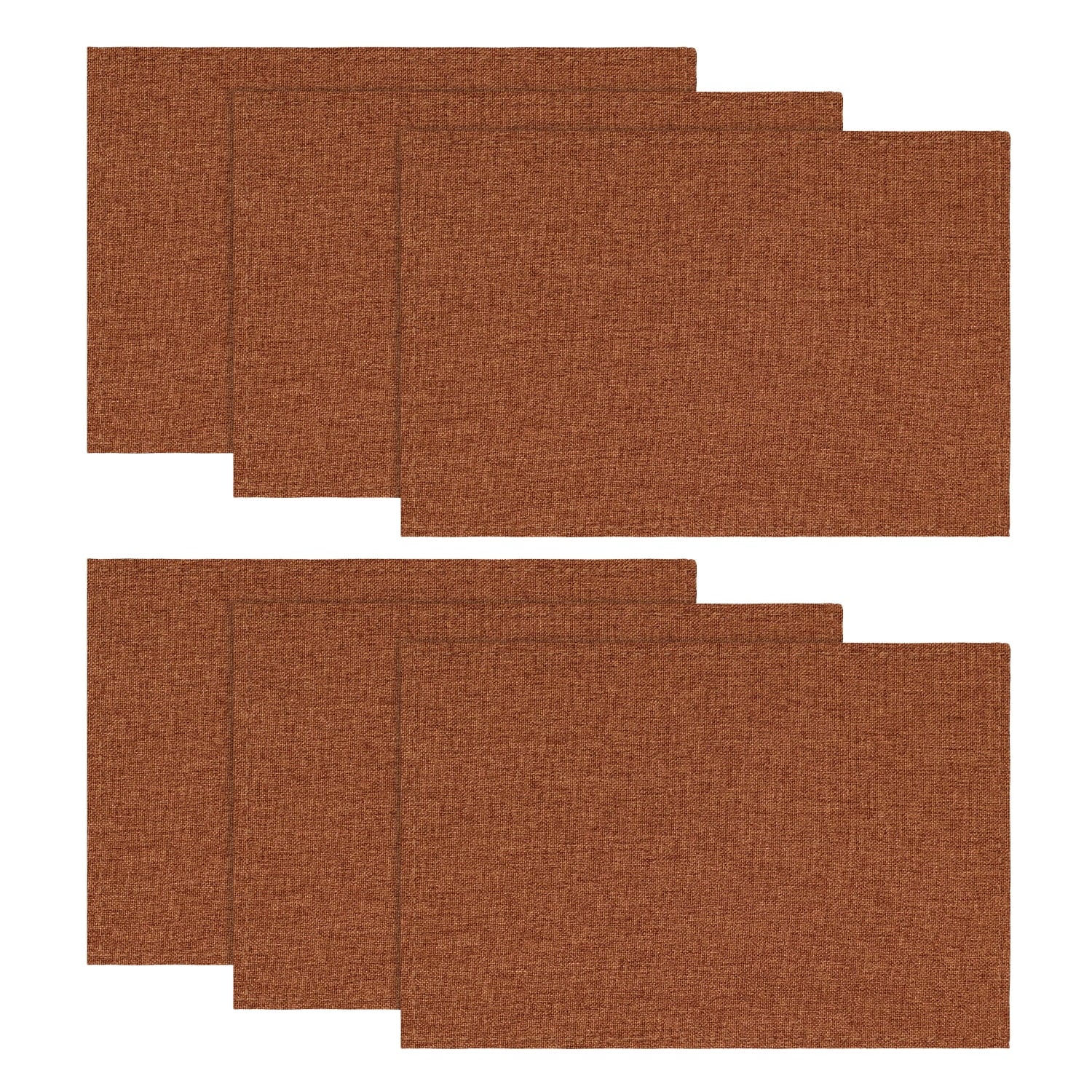 Sm:)e Rusty Orange Placemats 12 x 18 Inch Set of 6, Seasonal Washable Kitchen Dining Table Decoration for Home Party,240g£¨0.53lb£©