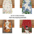 Sm:)e All Seasons Seasonal Decorative Set of 4 Table Runner for Dining Table 13 x 72 Inch, Spring, Summer, Autumn and Winter£¬ Farmhouse Kitchen Dining Room Decoration
