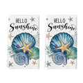 Sm:)e Hello Sunshine Shell Summer Kitchen Dish Towels 18x26 Inch Set of 2
