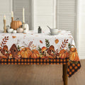 Sm:)e Buffalo Plaid Fall Thanksgiving Table Cloth 60 x 104 Inch Rectangle, Pumpkin Birdhouse Mushroom Orange