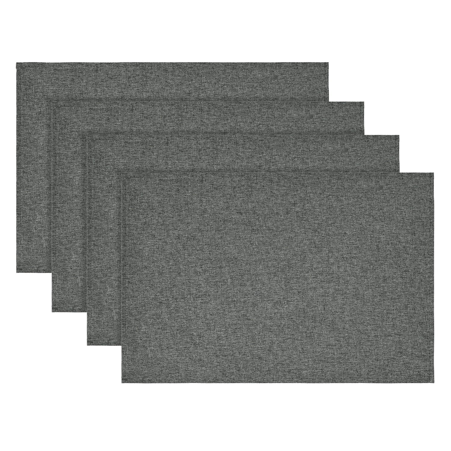 Sm:)e Grey Placemats 12 x 18 Inch Set of 4, Seasonal Washable Kitchen Dining Table Decoration for Home Party,240g£¨0.53lb£©