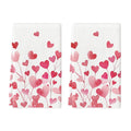 Sm:)e Valentine's Day Kitchen Dish Towels, 18x26 Inch, Set of 2, Heart Flowers