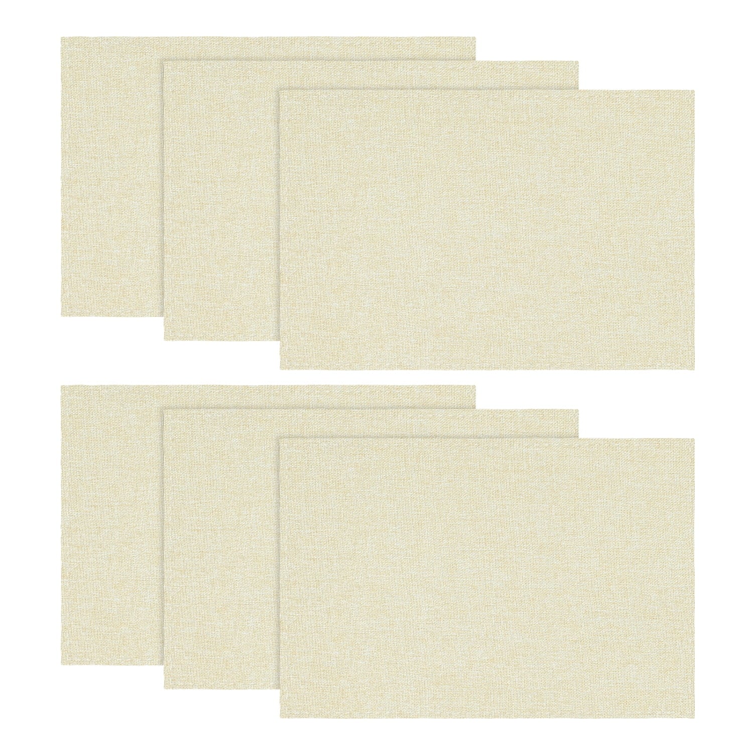 Sm:)e Beige Placemats 12 x 18 Inch Set of 6, Seasonal Washable Kitchen Dining Table Decoration for Home Party,240g£¨0.53lb£©