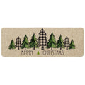 Sm:)e Merry Christmas Trees Christmas Decorative Doormat, Seasonal Winter Christmas Holiday Low-Profile Floor Mat Switch Mat for Indoor Outdoor 17 x 47 Inch