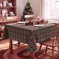 Sm:)e Green Royal Stewart Tartan Plaid Tablecloth, Rectangle 55 x 104 Inch, Machine Washable Classic Check Table Cover for Christmas Dinner/Party Decoration/Holiday