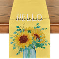 Smile Hello Sunshine Sunflower Summer Table Runner 13 x 48 Inch Yellow
