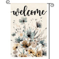 Sm:)e Flowers Welcome Fall Garden Flag 12 x 18 Inch, Double-Sided Printing, Seasonal Farmhouse Yard Outdoor Decor