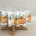 Sm:)e Fall Thanksgiving Round TableCloth 60 Inch Orange Pumpkin Table Cover for Party Picnic Dinner Decor