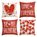 Sm:)e Be Mine Forever Valentines Day Love Heart Pillow Cover 18x18 Inch Set of 4