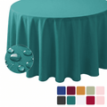 Sm:)e Green Farmhouse Style Waterproof Tablecloth 60 Inch, Yarn-Dyed Woven Table Cover for Dining Decor, Round