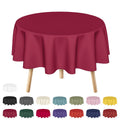 Sm:)e Stain and Wrinkle Resistant Fitable Burgundy Red Table Cloth 60 Inch Round, Reusable and Washable Polyester Fabric Table Covers for Party, Wedding and Banquet Decoration 4ft Table