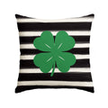 Sm:)e Watercolor Stripes Shamrock St. Patrick's Day Throw Pillow Cover 18 x 18 Inch