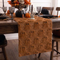 Sm:)e Caramel Ghost Halloween Table Runner 13x90 Inch, Soft Plush Faux Fur Mantel Kitchen Dining Table Decor, Halloween Home Party Decor