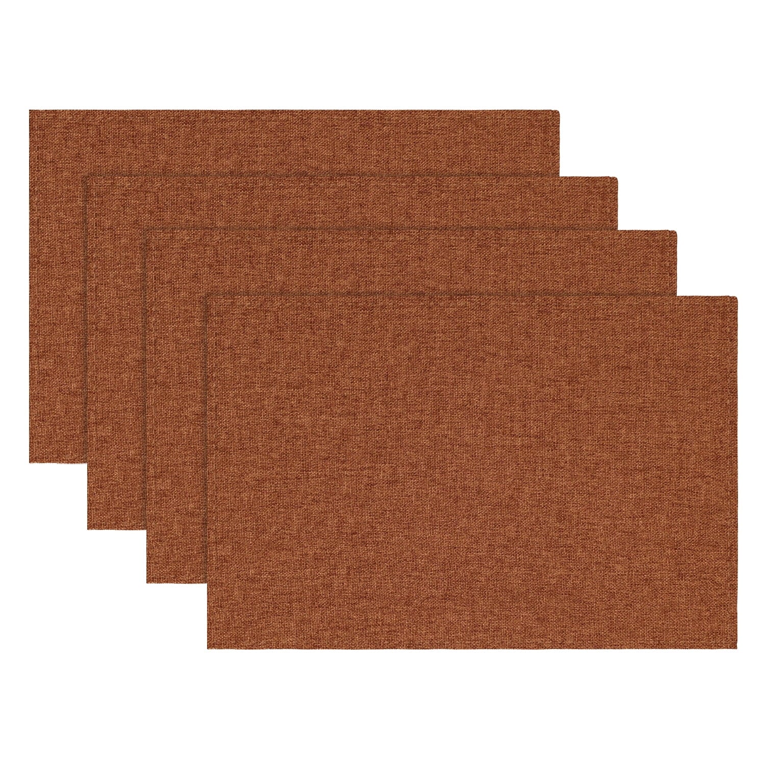 Sm:)e Rusty Orange Placemats 12 x 18 Inch Set of 4, Seasonal Washable Kitchen Dining Table Decoration for Home Party,240g£¨0.53lb£©