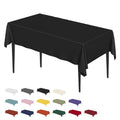 Sm:)e Wrinkle Resistant Fabric Dining Tablecloth 60 x120 Inch, Solid Black Table Cover for Kitchen Outside Party 8ft Table