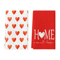 Sm:)e Valentine's Day Kitchen Dish Towels, 18x26 Inch, Set of 2, Red Hearts