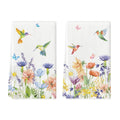 Sm:)e Highly Absorbent Seasonal Hummingbird Flower Polyester Kitchen Towels (2 Count)