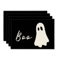 Sm:)e Boo Ghost Halloween Placemats Set of 4 12x18 Inch, Halloween Party Kitchen Dining Indoor Outdoor Decorations