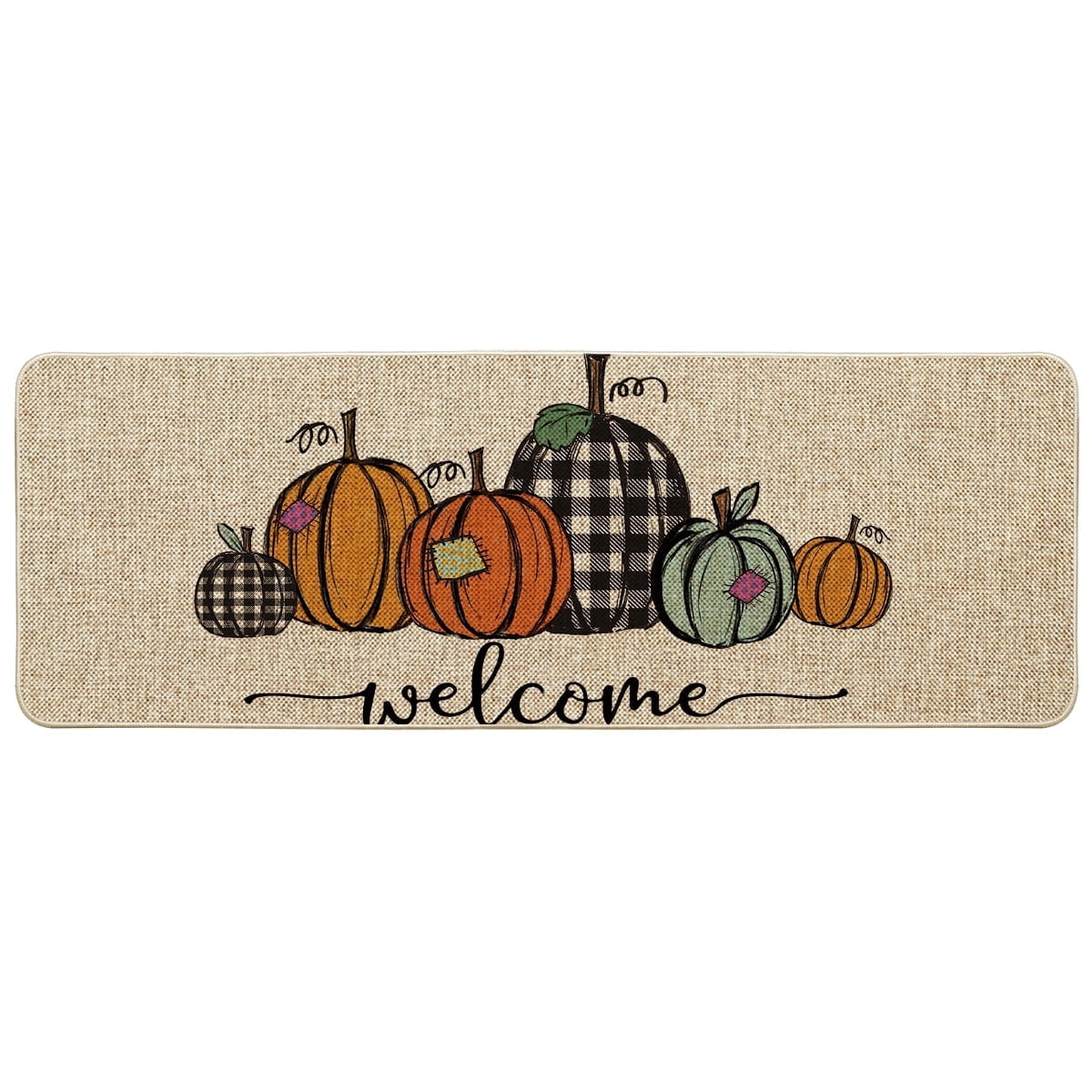 Sm:)e Fall Thanksgiving Pumpkin Switch Floor Mat 17 x 47 Inch Low-Profile for Indoor Outdoor