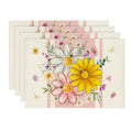 Sm:)e Lavender Sunflower Spring Placemats Set of 4, 12 x 18 Inch, Floral Decorative Rustic Farmhouse Table Decoration for Kitchen Dinning