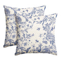 Sm:)e Chinoiserie Grandmillennial Flowers Birds Blue and White Throw Pillow Cover, 18 x 18 Inch 2PC Cushion Case Outdoor Decoration for Sofa Couch Farmhouse