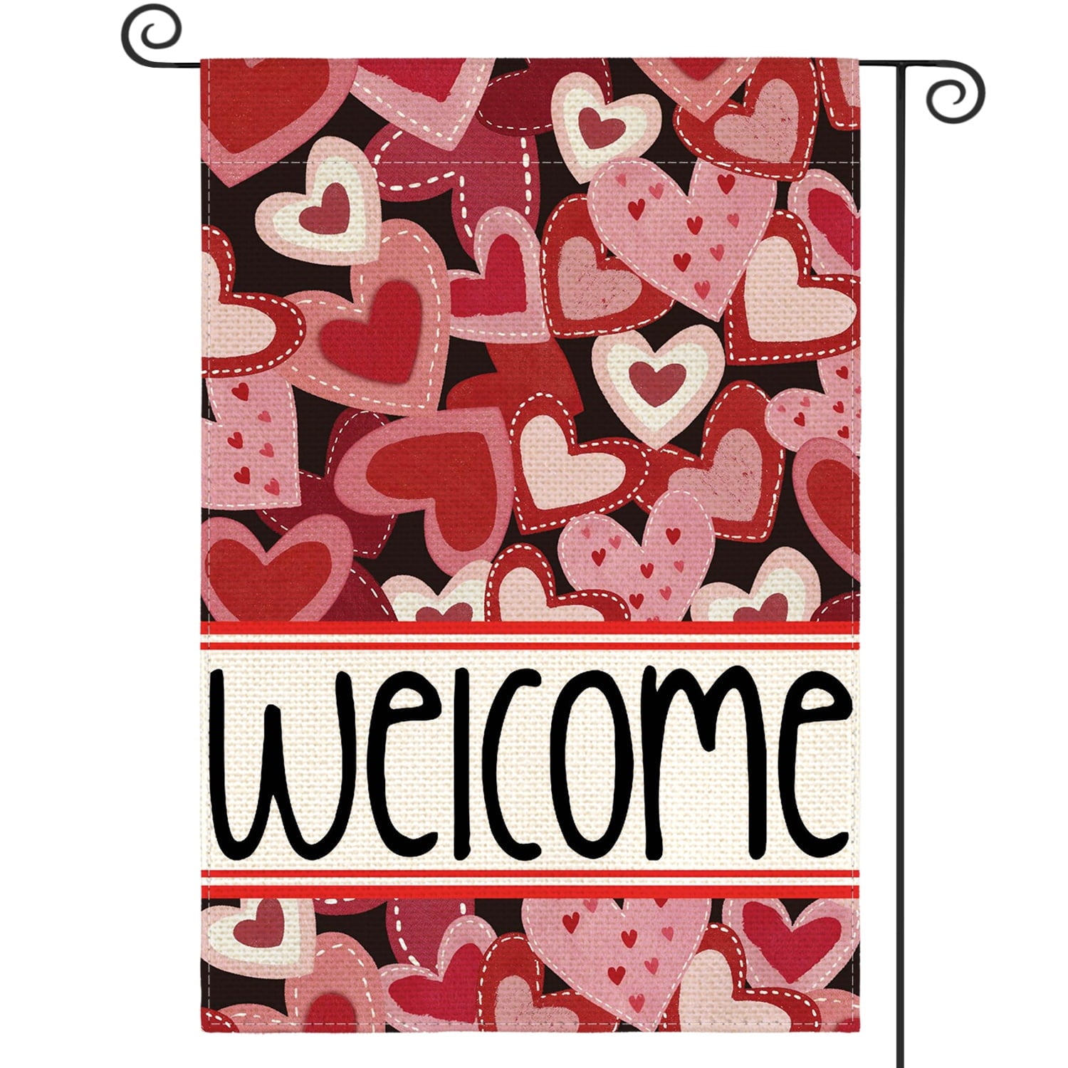 Sm:)e Love Heart Valentines Day Garden Flag 12x18 Inch