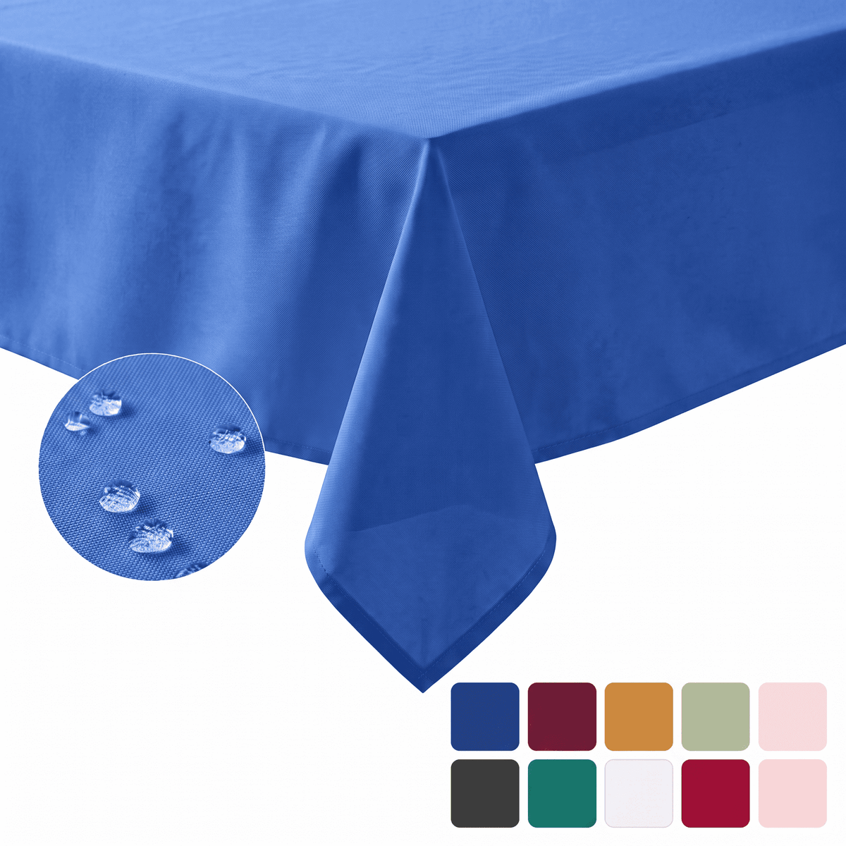 Sm:)e Royal Blue Farmhouse Style Waterproof Tablecloth 60x84 Inch, Yarn-Dyed Woven Table Cover for Dining Decor, Rectangle