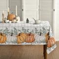 Sm:)e Fall Thanksgiving TableCloth Orange Pumpkin Table Cover for Party Picnic Dinner Decor 60x84 Inch Rectangle