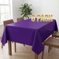 Plastic Table Cloth Disposable 6 Pack, 54 x 108 Inch, Purple, for Party Picnic Wedding