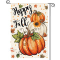 Sm:)e Maple Leaves Pumpkin Fall Garden Flag 12x18 Inch Double Sided, Autumn Small Banner Yard Sign Outside Decoration