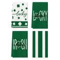 Sm:)e Green Shamrock Wish Blessed Lucky Saint Patricks Day Kitchen Towels 18x26 Set of 4