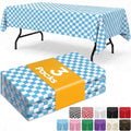 Sm:)e Blue and White Farmhouse Style Disposable Checkered Tablecloth 54x108 Inch, Yarn-Dyed Woven Table Cover for Dining Decor, Rectangle